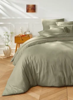 Best Bouchara HOUSSE DE COUETTE EN FLANELLE UNIE RAGOON VERT KAKI