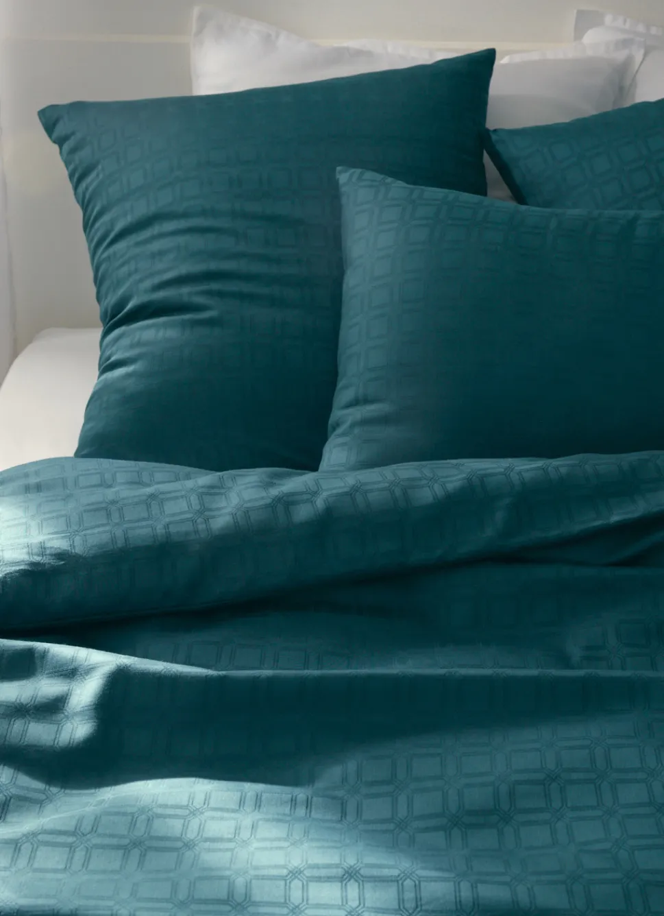 Discount Bouchara HOUSSE DE COUETTE EN JACQUARD DE COTON ULYSSE ÉMERAUDE