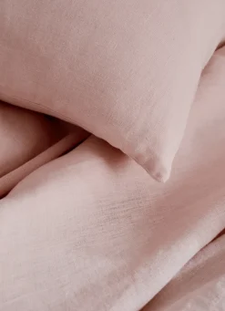 Clearance Bouchara HOUSSE DE COUETTE EN LIN LAVÉ ROSE