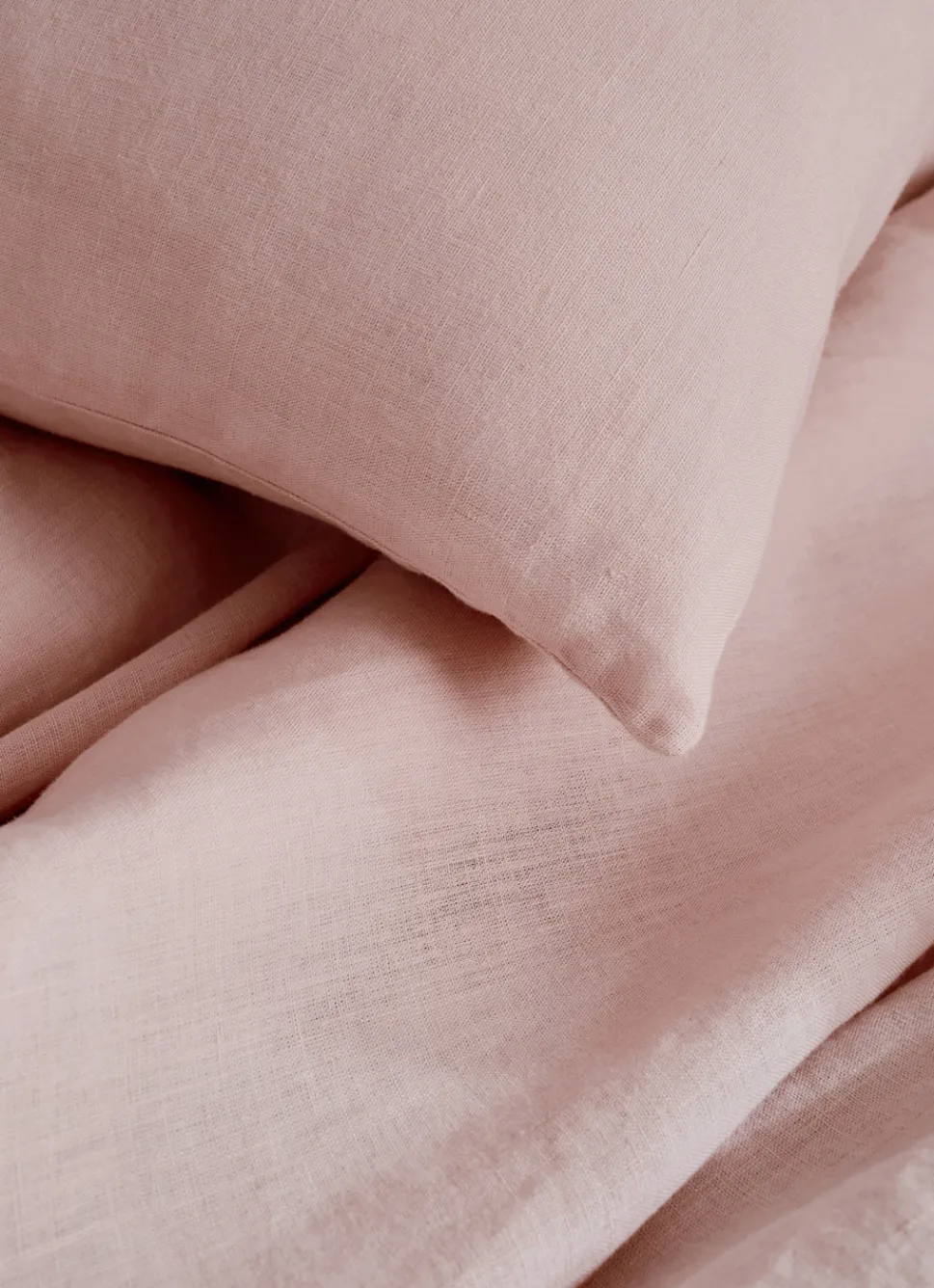 Clearance Bouchara HOUSSE DE COUETTE EN LIN LAVÉ ROSE