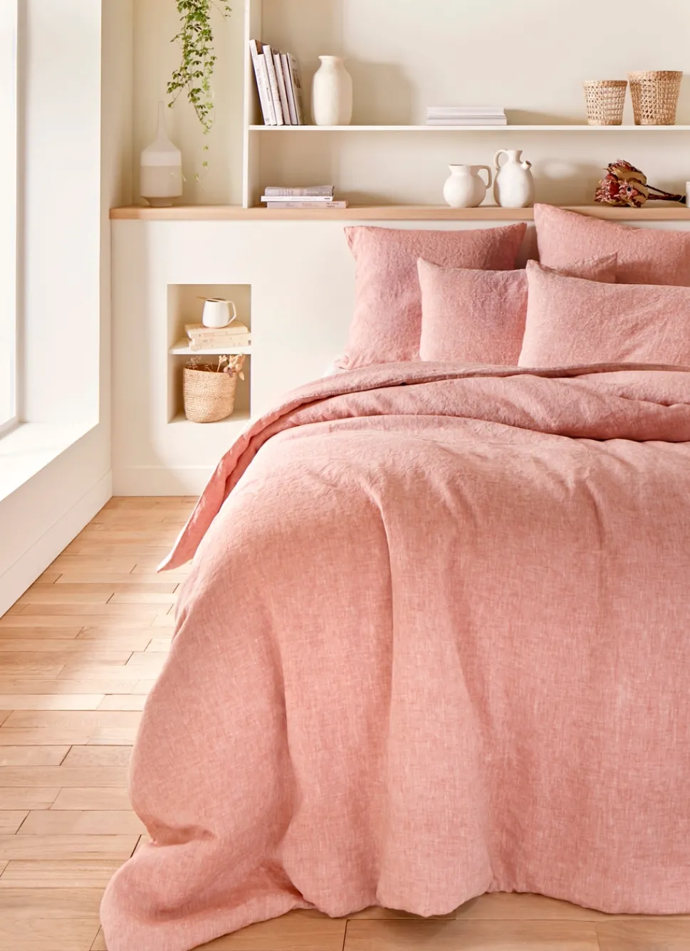 Online Bouchara HOUSSE DE COUETTE EN LIN LAVÉ Rouge