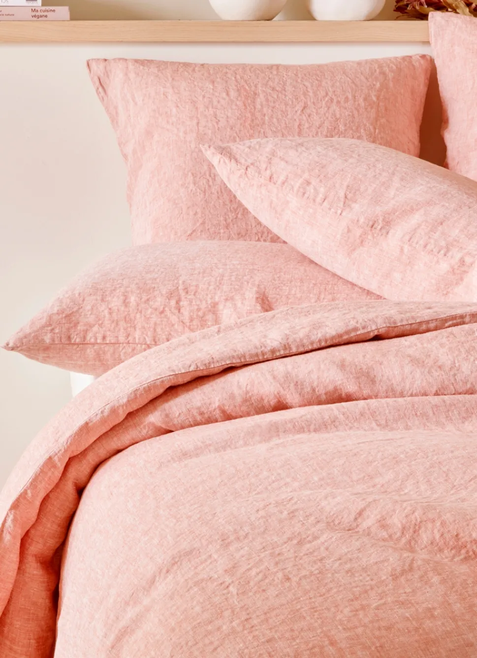 Online Bouchara HOUSSE DE COUETTE EN LIN LAVÉ Rouge