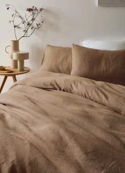 Clearance Bouchara HOUSSE DE COUETTE EN LIN LAVÉ TAUPE