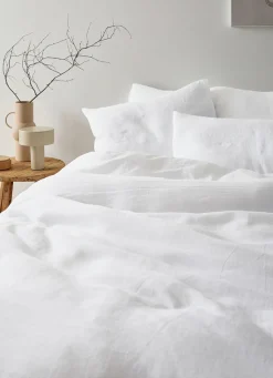 Clearance Bouchara HOUSSE DE COUETTE EN LIN LAVÉ BLANC