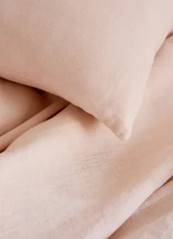 Sale Bouchara HOUSSE DE COUETTE EN LIN LAVÉ ROSE