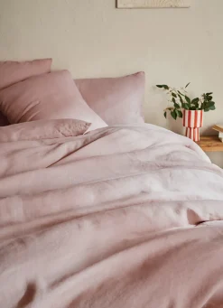 Sale Bouchara HOUSSE DE COUETTE EN LIN LAVÉ ROSE