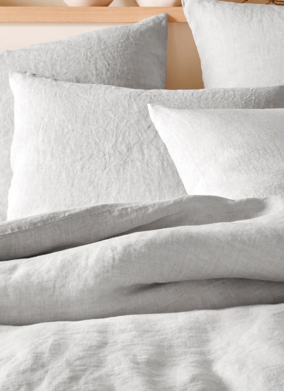 Hot Bouchara HOUSSE DE COUETTE EN LIN LAVÉ BLEU GRIS