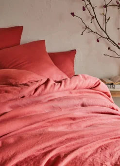 Discount Bouchara HOUSSE DE COUETTE EN LIN LAVÉ MARSALA