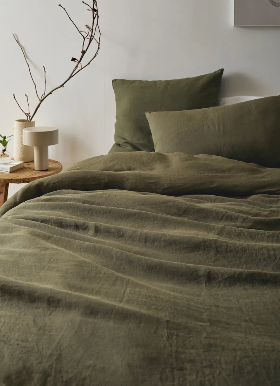 Outlet Bouchara HOUSSE DE COUETTE EN LIN LAVÉ KAKI