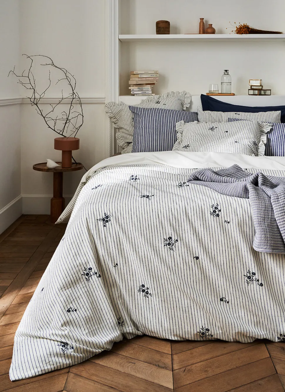 Clearance Bouchara HOUSSE DE COUETTE EN MÉTIS Bleu GRISE