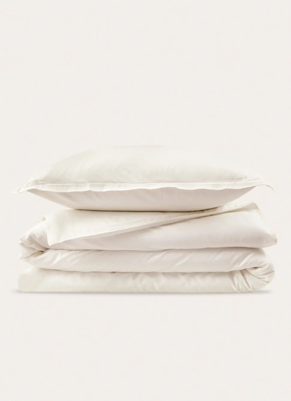 Clearance Bouchara HOUSSE DE COUETTE EN SATIN DE COTON LAVÉ ECRU