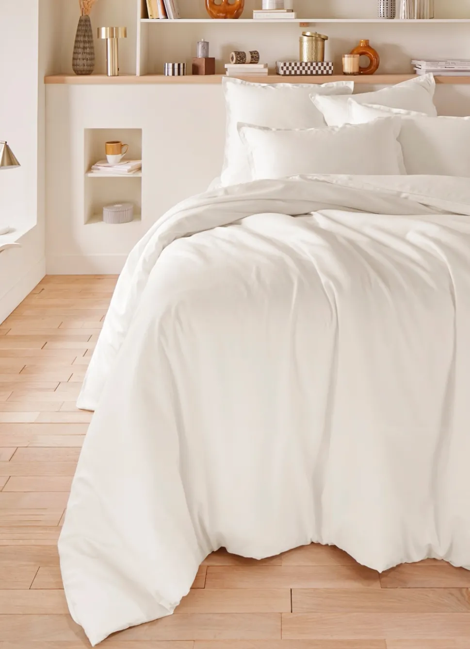 Clearance Bouchara HOUSSE DE COUETTE EN SATIN DE COTON LAVÉ ECRU