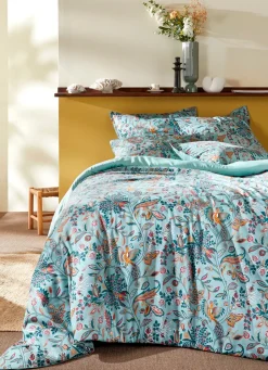 Bouchara HOUSSE DE COUETTE EN SATIN MOTIF FLORAL GAIA BLEU