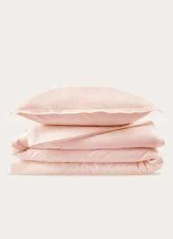 Clearance Bouchara HOUSSE DE COUETTE EN SATIN DE COTON LAVÉ ROSE PALE