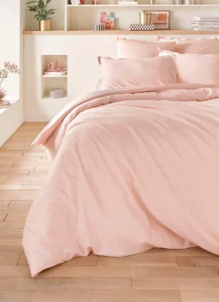 Clearance Bouchara HOUSSE DE COUETTE EN SATIN DE COTON LAVÉ ROSE PALE