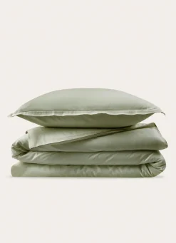 New Bouchara HOUSSE DE COUETTE EN SATIN DE COTON LAVÉ SAUGE