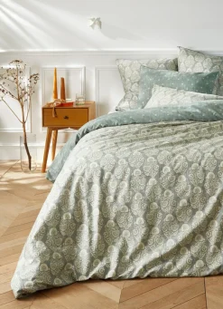 New Bouchara HOUSSE DE COUETTE EN SATIN IMPRIMÉ INDIEN THALER BLEU CLAIR