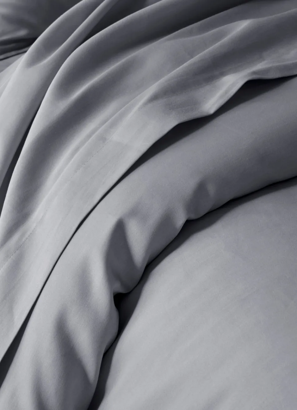 New Bouchara HOUSSE DE COUETTE EN SATIN DE COTON PEIGNÉ UNI ARDOISE