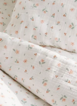 Online Bouchara HOUSSE DE COUETTE ENFANT EN GAZE DE COTON CHAMPÊTR ÉCRU