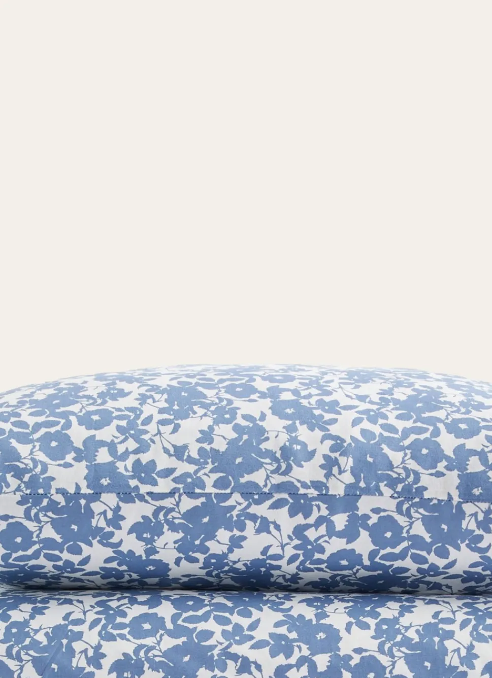 Sale Bouchara HOUSSE DE COUETTE FLEURIE EN COTON BCI Bleu GRISE