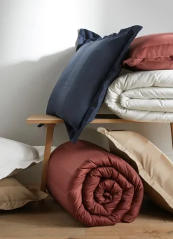 Discount Bouchara HOUSSE DE COUETTE RAYÉE EN SATIN DE COTON IVOIRE