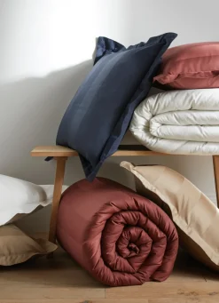 Outlet Bouchara HOUSSE DE COUETTE RAYÉE EN SATIN DE COTON MARINE