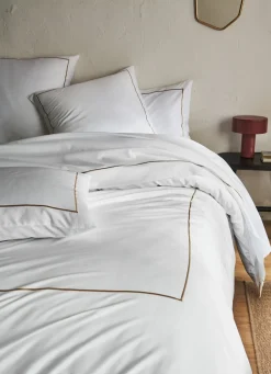 Outlet Bouchara HOUSSE DE COUETTE SATIN BLANC/MORDORÉ