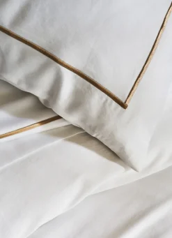 Outlet Bouchara HOUSSE DE COUETTE SATIN BLANC/MORDORÉ