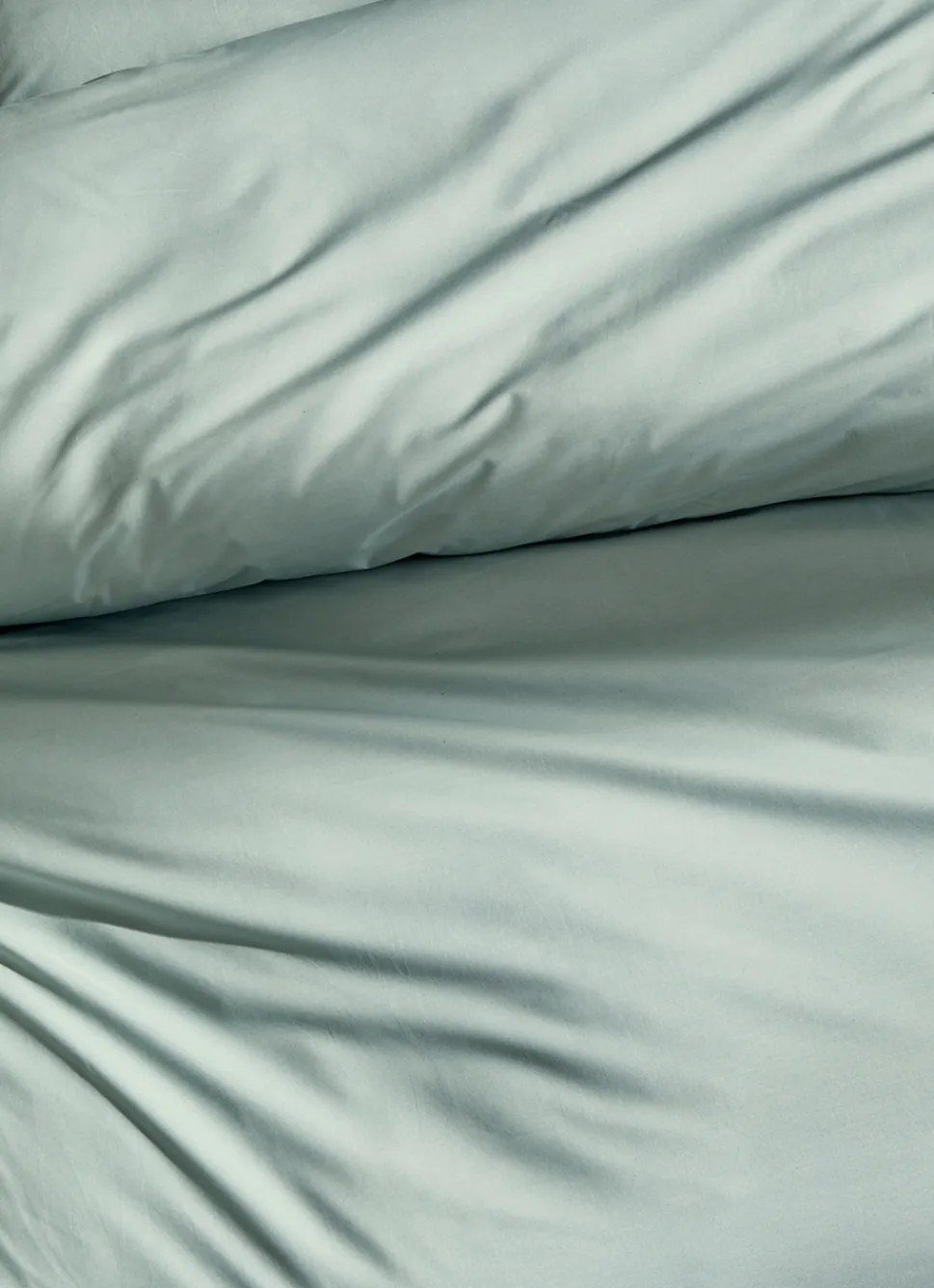 Online Bouchara HOUSSE DE COUETTE UNIE EN PERCALE DE COTON VERT DE GRIS