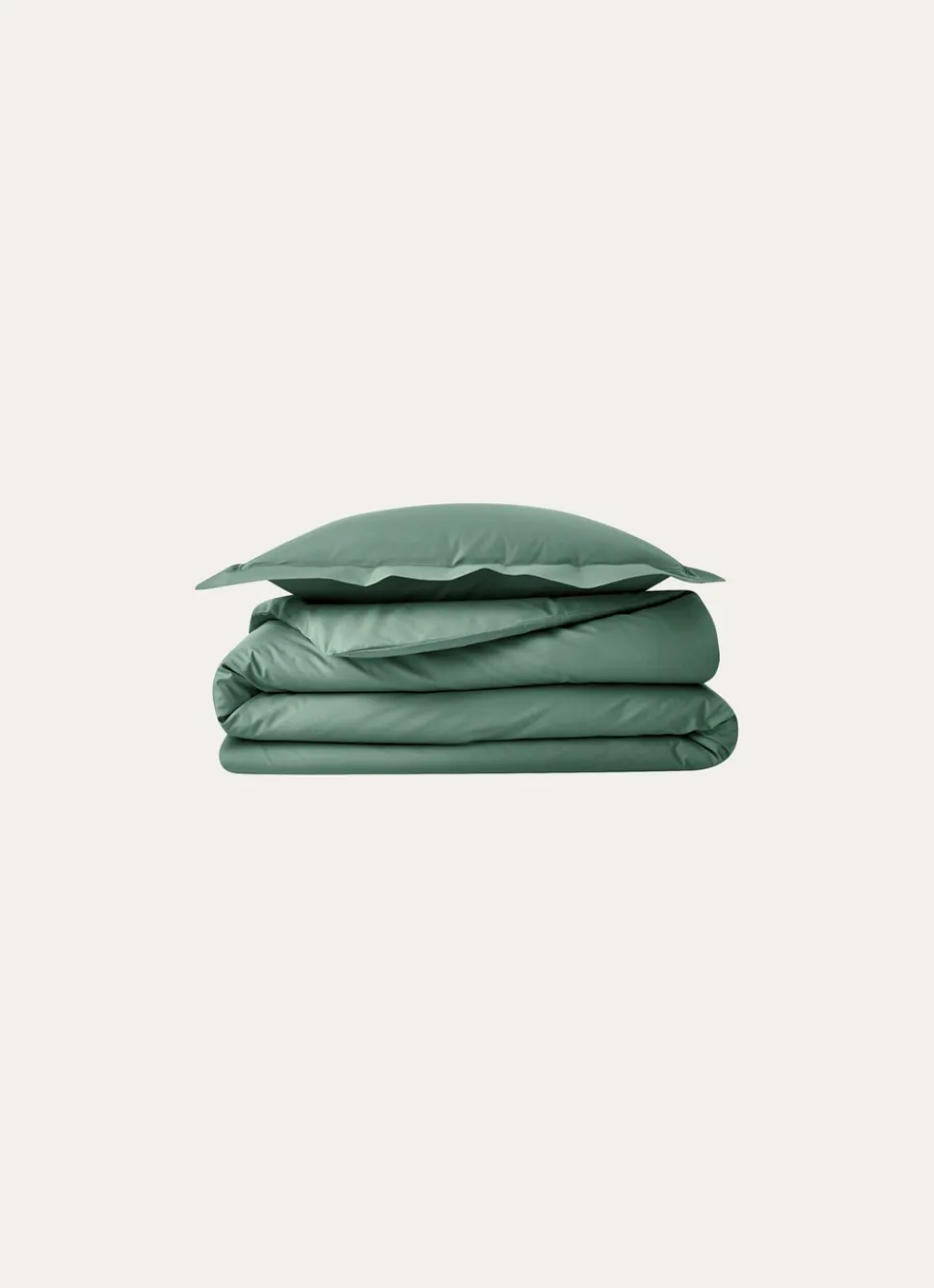 Online Bouchara HOUSSE DE COUETTE UNIE EN PERCALE DE COTON VERT DE GRIS