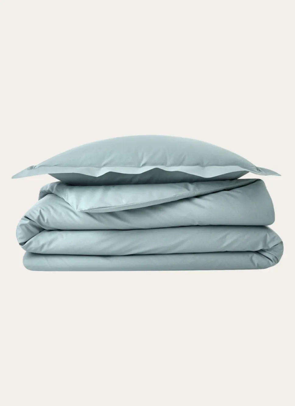 Online Bouchara HOUSSE DE COUETTE UNIE EN PERCALE DE COTON VERT DE GRIS