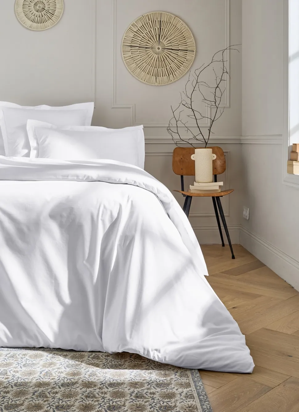 Hot Bouchara HOUSSE DE COUETTE UNIE EN PERCALE DE COTON BLANC