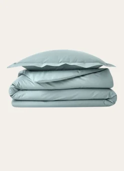 Online Bouchara HOUSSE DE COUETTE UNIE EN PERCALE DE COTON VERT DE GRIS