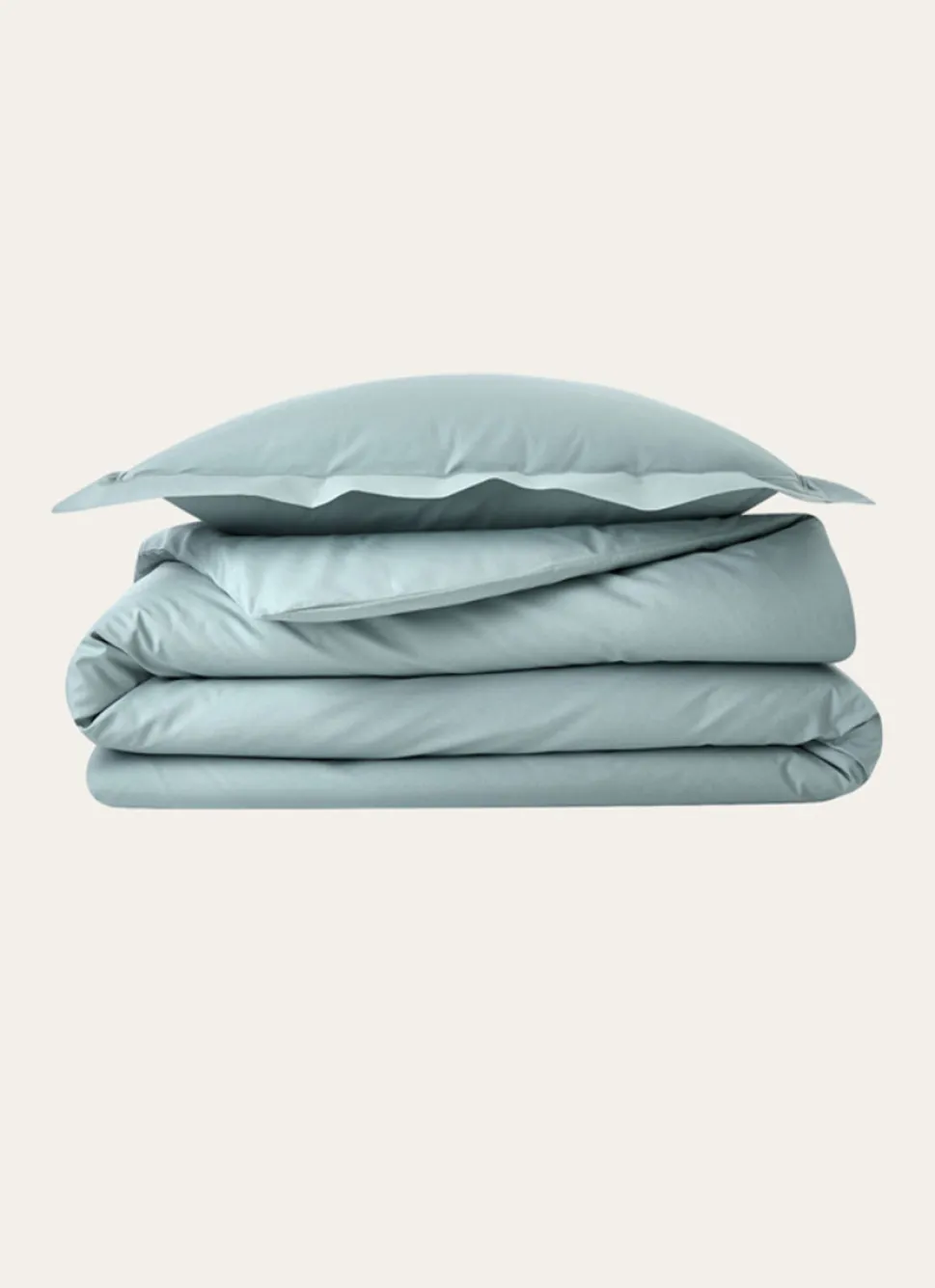 Online Bouchara HOUSSE DE COUETTE UNIE EN PERCALE DE COTON VERT DE GRIS
