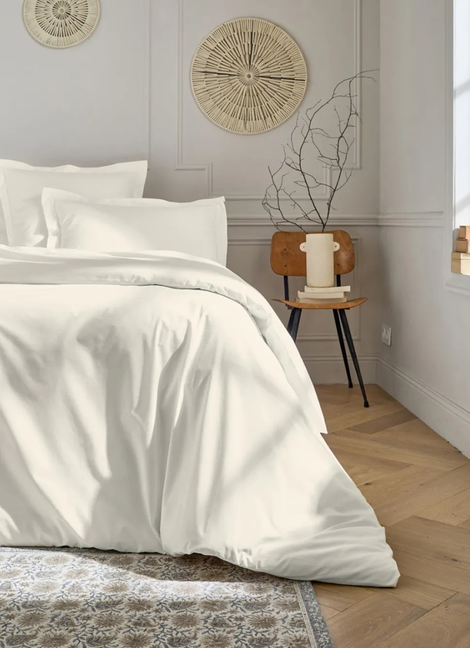 Outlet Bouchara HOUSSE DE COUETTE UNIE EN PERCALE DE COTON ECRU