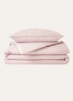 Sale Bouchara HOUSSE DE COUETTE UNIE EN COTON LAVÉ BIO ROSE PÂLE