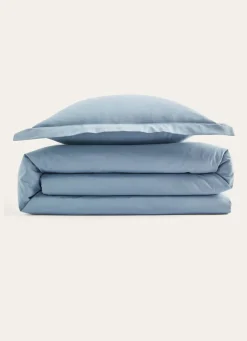 Best Bouchara HOUSSE DE COUETTE UNIE EN COTON BLEU ORAGE