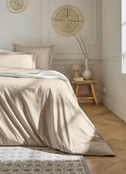 Best Bouchara HOUSSE DE COUETTE UNIE EN PERCALE DE COTON SABLE