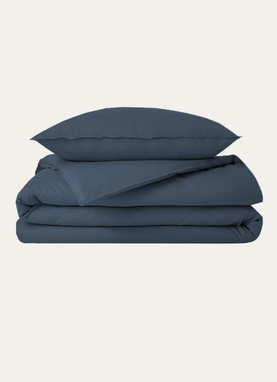 Sale Bouchara HOUSSE DE COUETTE UNIE EN COTON LAVÉ BIO BLEU ORAGE