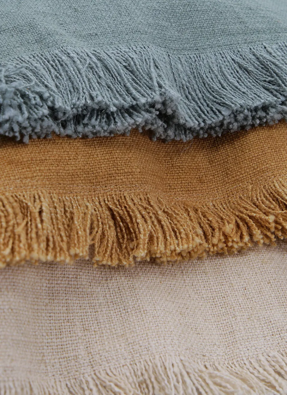 Hot Bouchara HOUSSE DE COUSSIN À FRANGES COTON ET LIN ÉCRU