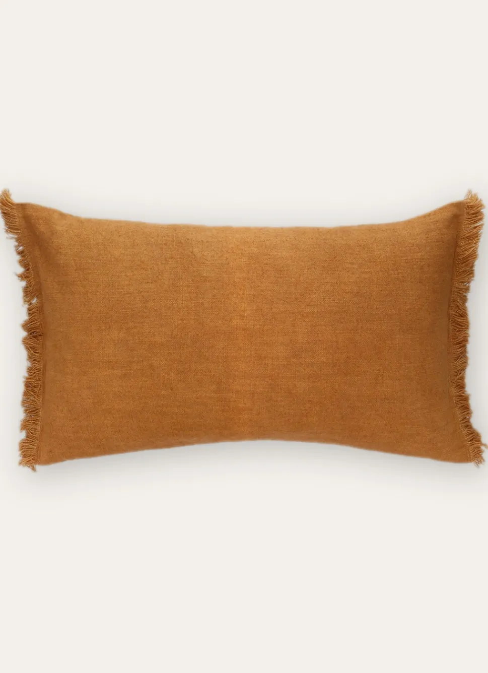 New Bouchara HOUSSE DE COUSSIN À FRANGES COTON ET LIN JAUNE