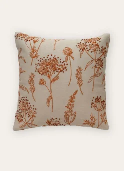 Discount Bouchara HOUSSE DE COUSSIN BRODÉE À MOTIF FLEURS BEIGE