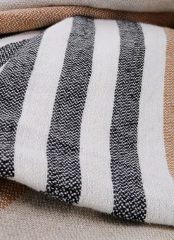 New Bouchara HOUSSE DE COUSSIN EN COTON ET LIN À RAYURES MULTICOLORE