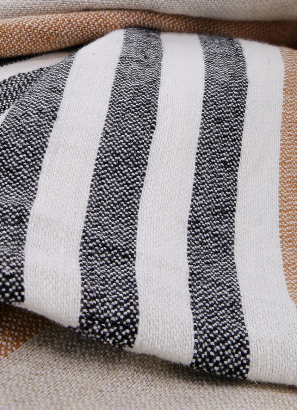 New Bouchara HOUSSE DE COUSSIN EN COTON ET LIN À RAYURES MULTICOLORE