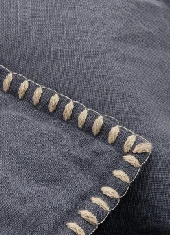 Best Bouchara HOUSSE DE COUSSIN RECTANGULAIRE EN LIN BLEU