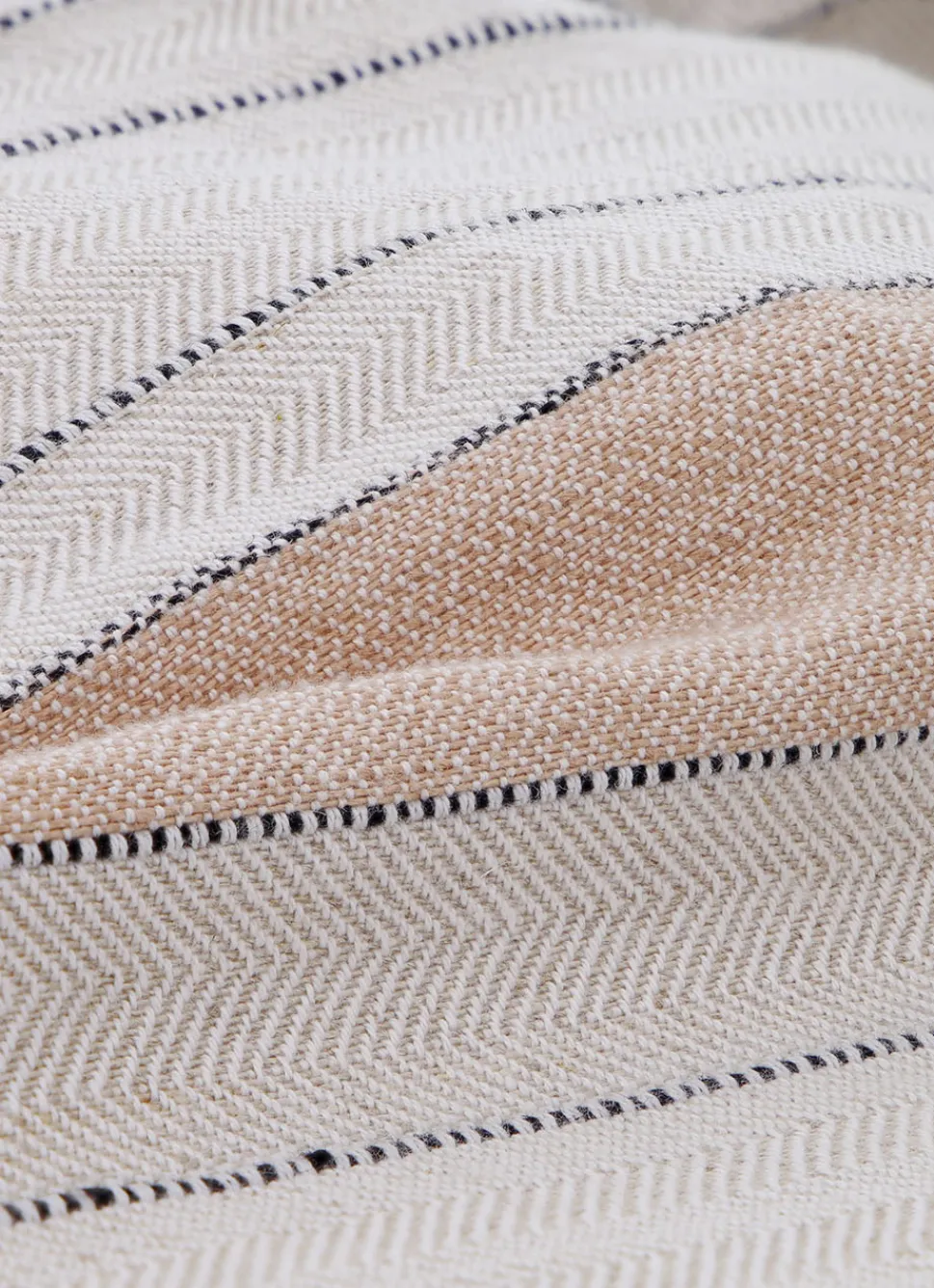 Bouchara HOUSSE DE COUSSIN RUBEN TISSÉE EN COTON ET LIN MULTICOLORE