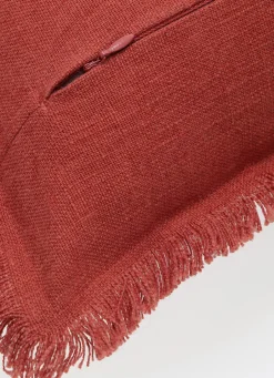 Hot Bouchara HOUSSE DE COUSSIN TEXTURÉE À MINI FRANGE BRIQUE