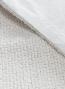 Clearance Bouchara HOUSSE DE COUSSIN UNIE AVEC TISSAGE FANTAISIE ECRU