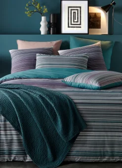 Bouchara JETÉ DE LIT EN COTON LAVÉ NID D'ABEILLE VERT FONCE