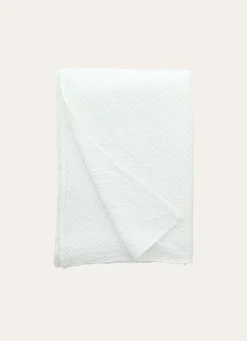 Best Bouchara JETÉ DE LIT EN COTON LAVÉ NID D'ABEILLE BLANC